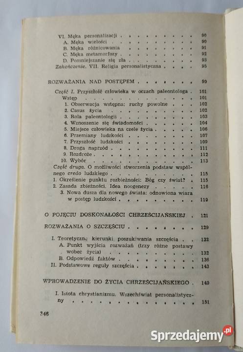 Zarys wszechświata personalistycznego Teilhard Książki naukowe i popularnonaukowe Hajnówka sprzedam