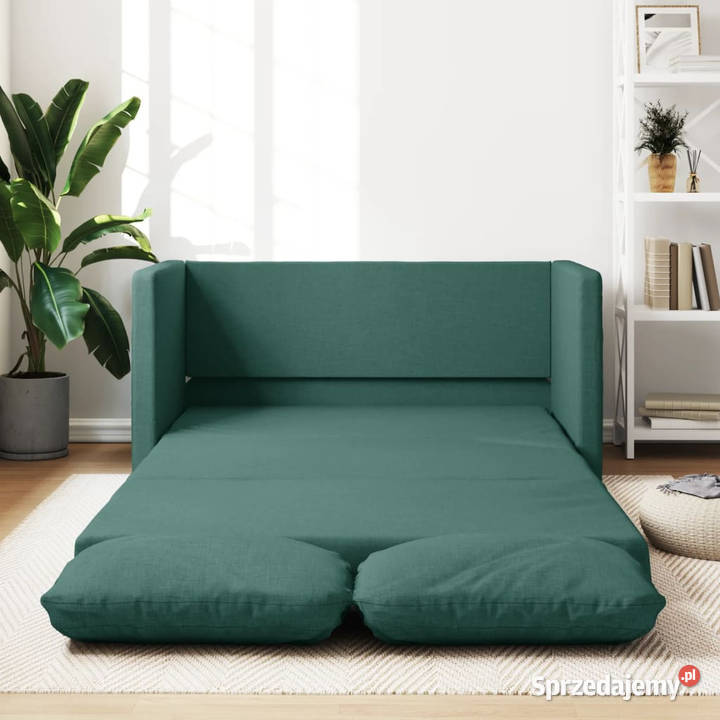 Sofa podłogowa 2w1 ciemnozielona 112x174x55 mazowieckie Warszawa