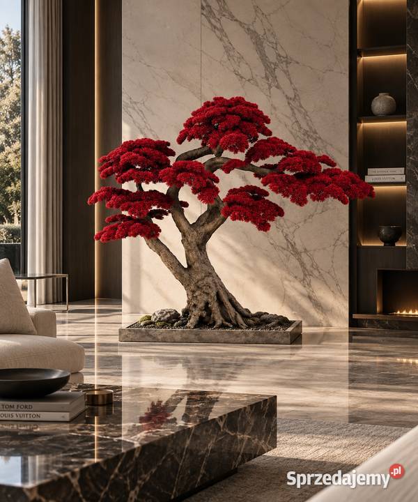 Czerwone sztuczne drzewko bonsai 150 200 Golkowice