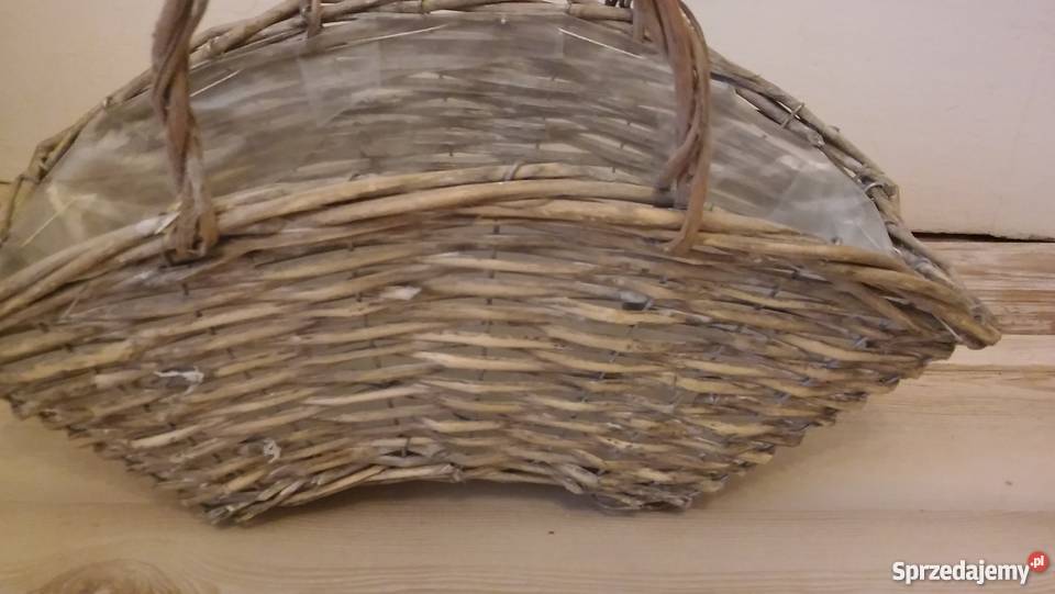duży wiklinowy koszyk pobielany na prezent pomorskie Gdańsk sprzedam