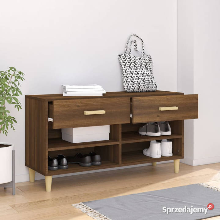 Szafka na buty brązowy dąb 102x35x55 WM817569