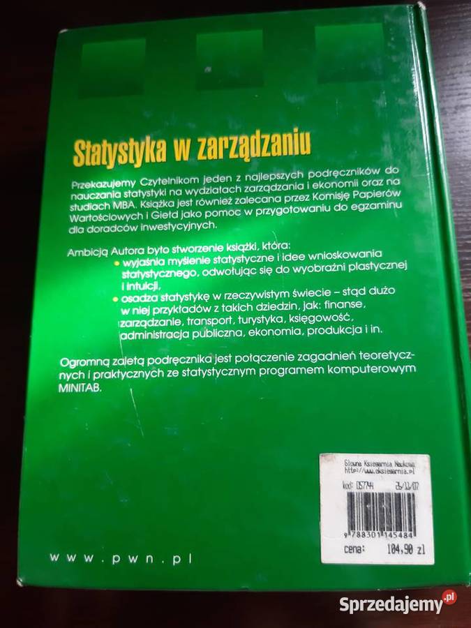 Statystyka w zarządzaniu sprzedam