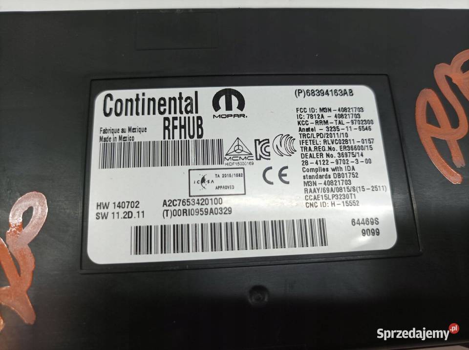 MODUŁ RFHUB MOPAR 68394163AB Dodge Charger VII