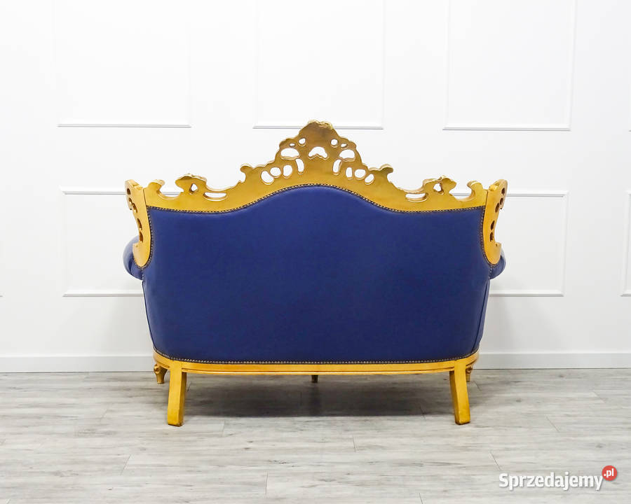 Włoski KOMPLET MEBLI do SALONU Ludwik BUK SKÓRA Meble do salonu Kalisz