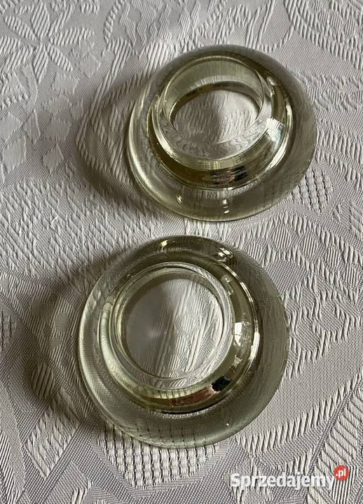 Para szklanych świeczników vintage na tealighty przezroczysty Warszawa