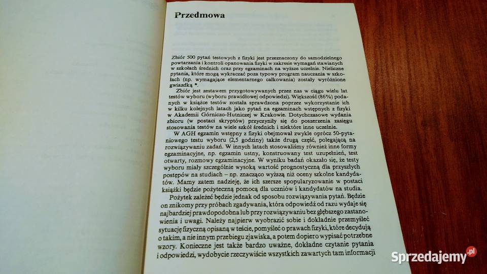 500 pytań testowych z fizyki szkół średnich Gdańsk
