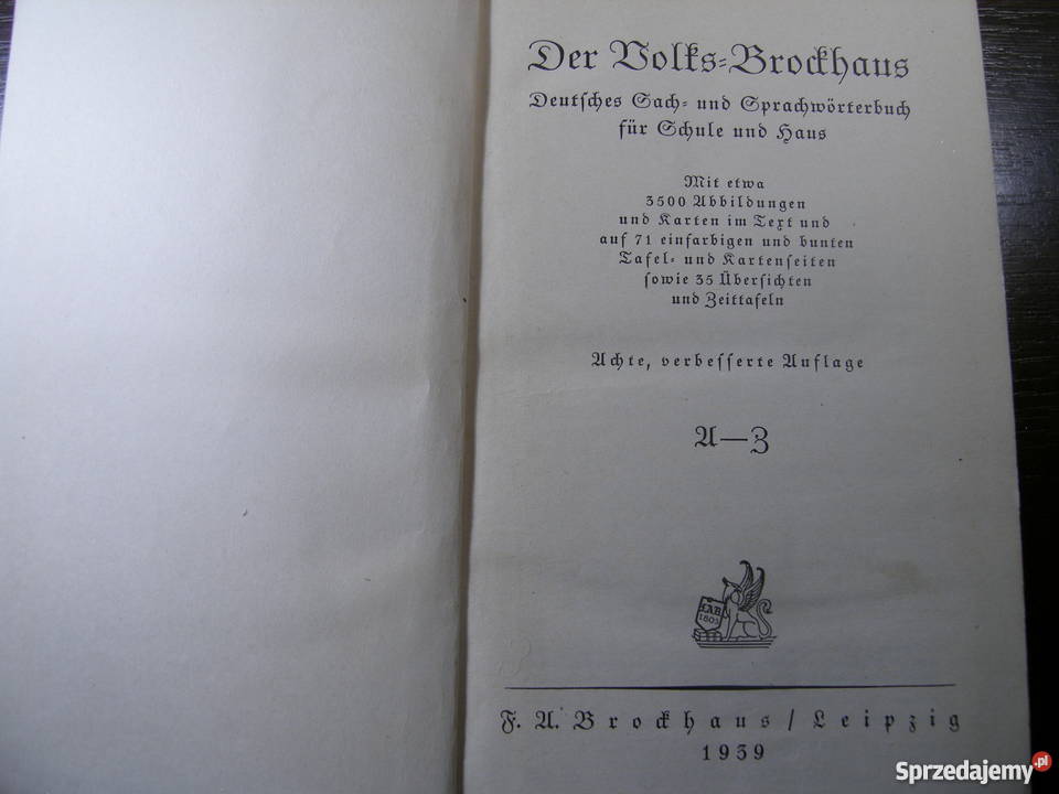 Der VolksBrockhaus Deutsches Sach und Rok wydania 1939 Krosno