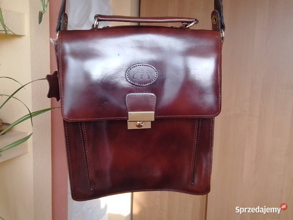 Piękna skórzana raportówka na zatrzask z Sosnowiec