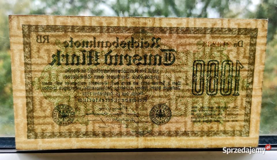 Banknot Niemcy 1000 Mark 1922 Rzadkość Ładny mazowieckie Pruszków