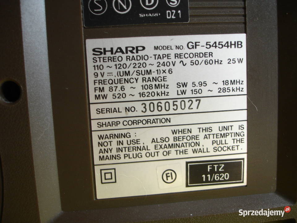 Radiomagnetofon SHARP GF5454HB