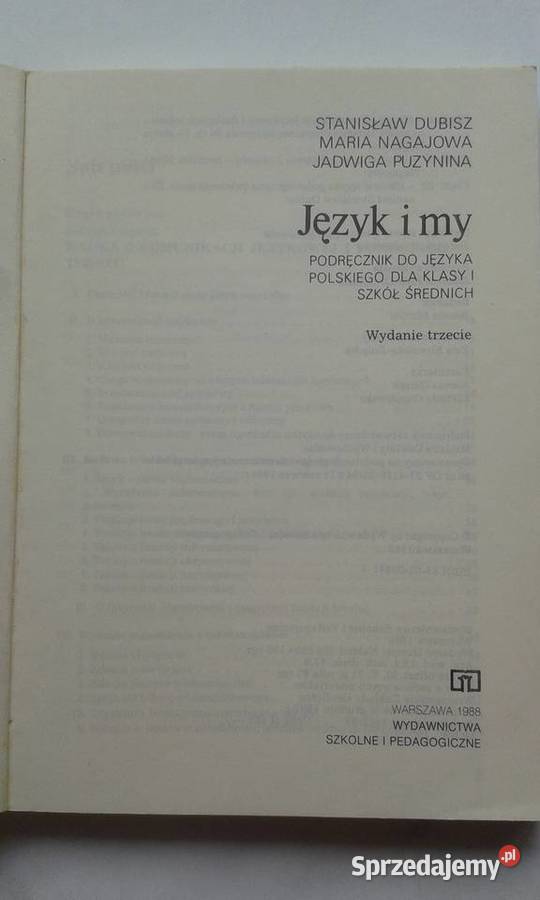 Język Polski Język i my podręcznik do kl 1234 Gdynia