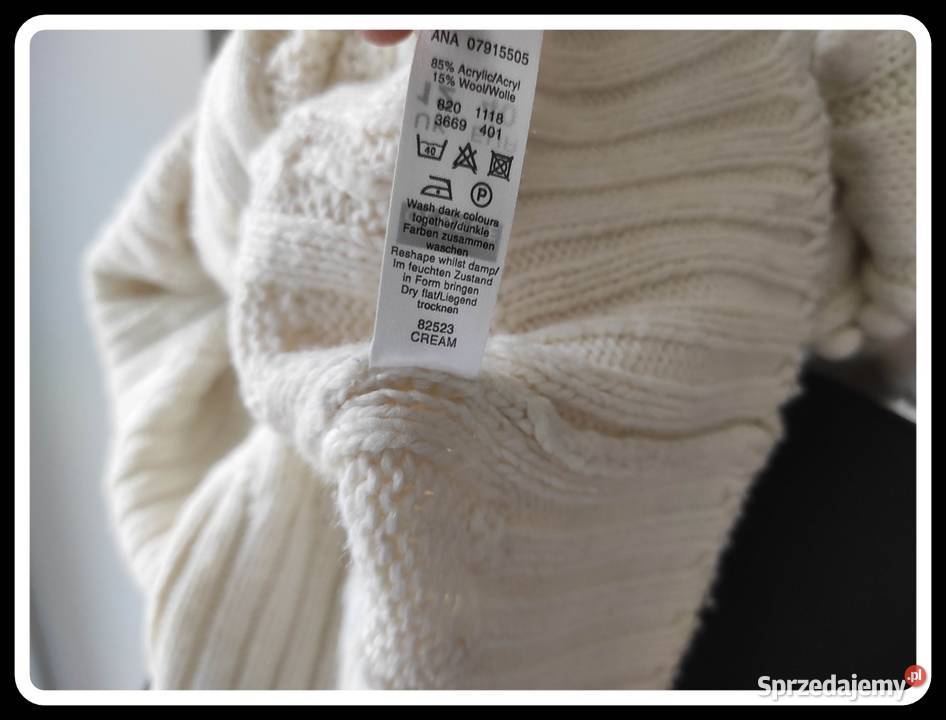 Rozpinany sweter golf akryl wełna 40 L George Inny wzór Płock