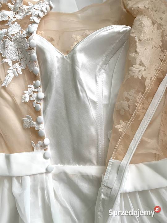 Suknia ślubna boho liniaA ivory koronka 36 38 46 Jelenia Góra