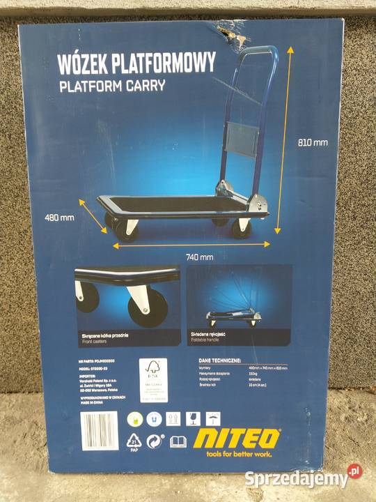 NAJTANIEJ Wózek Platformowy Transportowy Skrętny