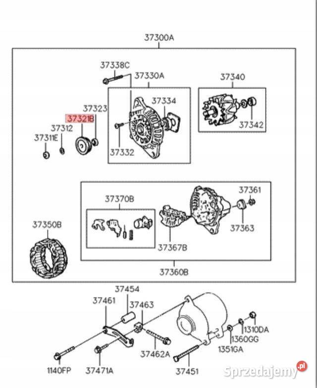 OBUDOWA ALTERNATORA HYUNDAI ACCENT 9499