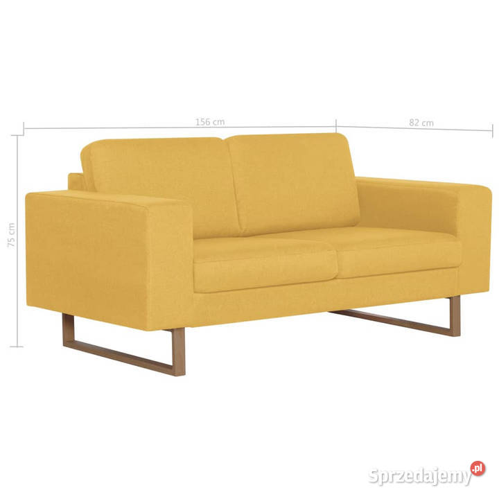 Sofa 2osobowa tapicerowana tkaniną żółta Sofy i kanapy mazowieckie