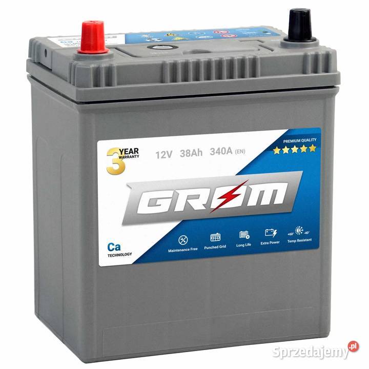 Akumulator GROM Premium 38Ah 340A EN Japan DTR Akumulatory pomorskie Gdynia