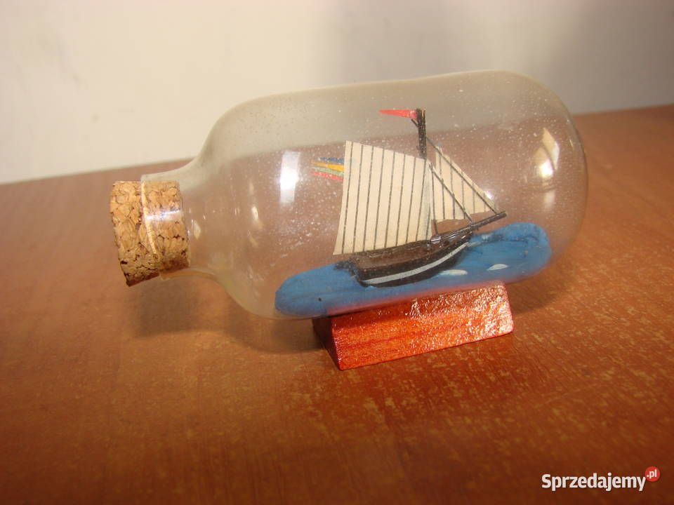 mały żaglowiec w butelce pomorskie Pruszcz Gdański sprzedam