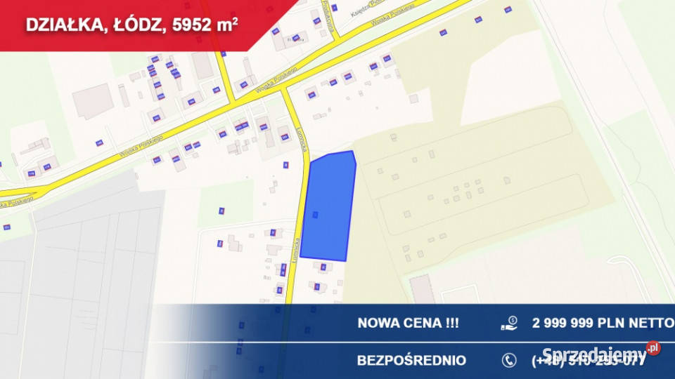 NOWA Działka pod segmenty bliźniaki hotel TOP 5952m2 Łódź