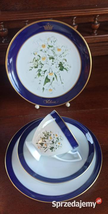 Przepiękna filiżanka spodek z 2 talerzykami Gdańsk