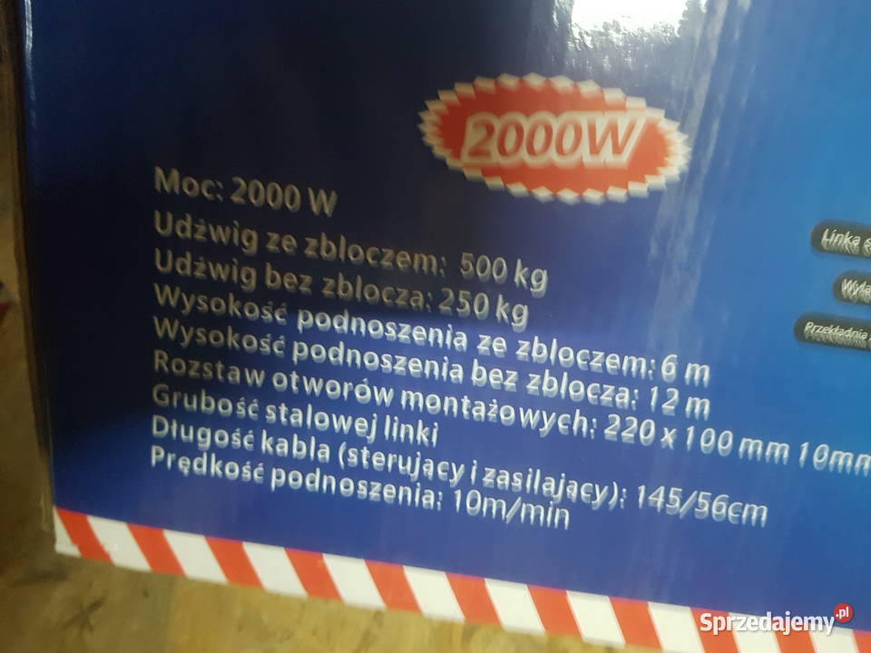 Wyciągarka elektryczna Boxer 500 2000 wat 500 Głogowa sprzedam