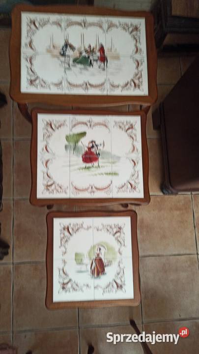 Stolik kafle na blacie Scena dworska Styl Gdańsk sprzedam