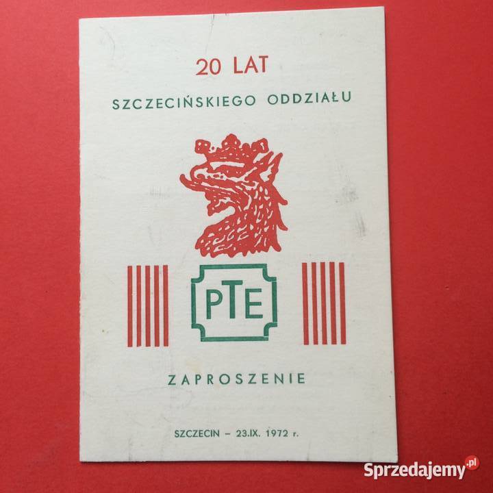 1931 Zaproszenie PTE zachodniopomorskie Szczecin