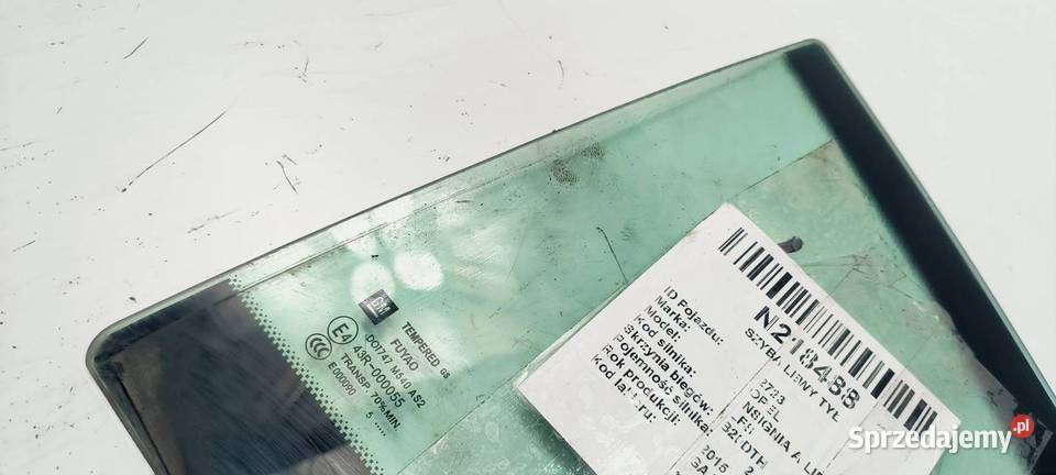 SZYBA LEWY TYŁ OPEL INSIGNIA A LIFT 43R000055 osobowe