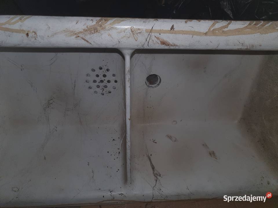 Zlew żeliwny ciężki mocny stary Warszawa