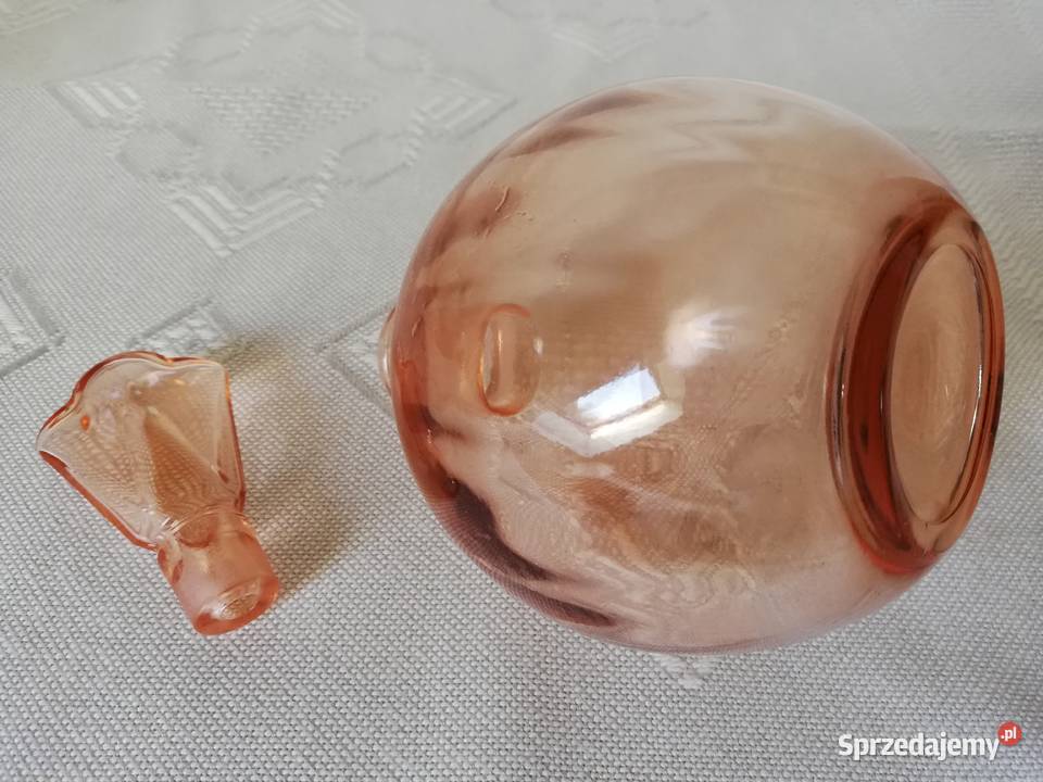 Rozalinowa karafka Porcelana i szkło Gorlice