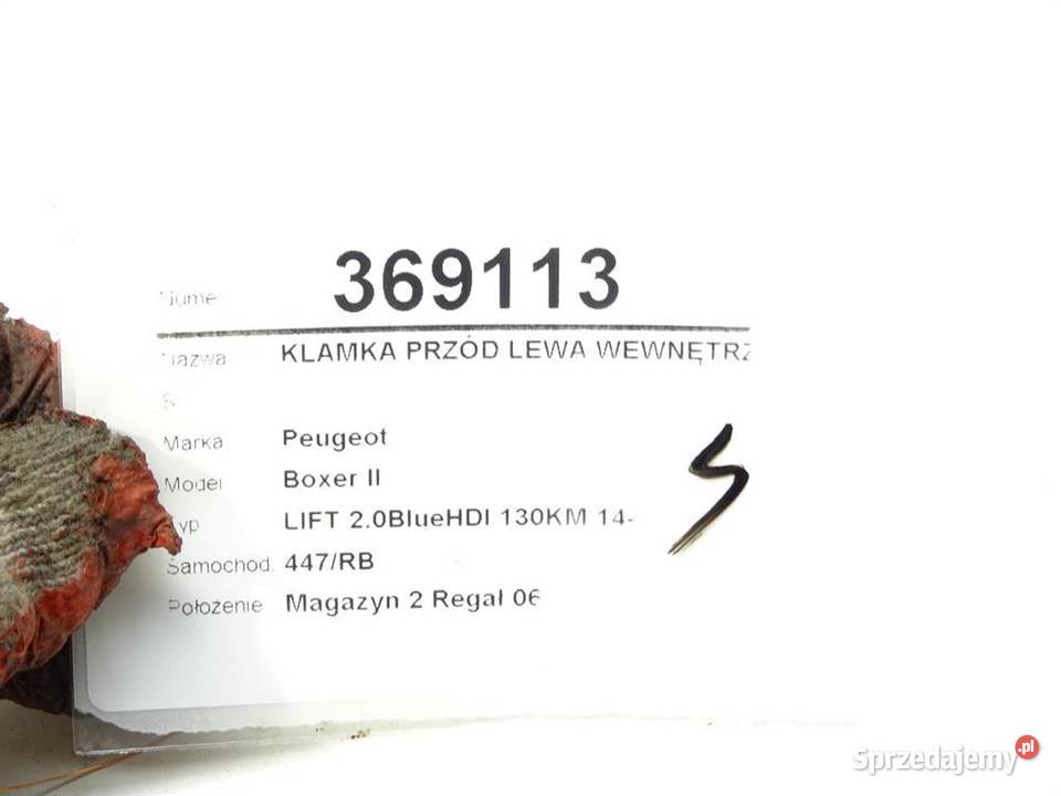 KLAMKA PRZÓD LEWA WEWNĘTRZNA PEUGEOT BOXER I Van sprzedam