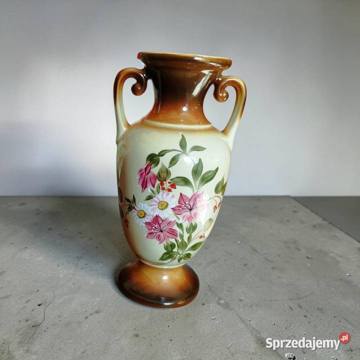 Wazon ceramiczny PRL Tulowice ręcznie malowany opolskie sprzedam