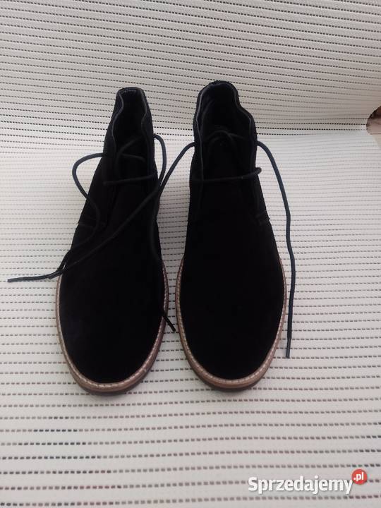 42 Real Leather Skórzane czarne półbuty z Kraków sprzedam