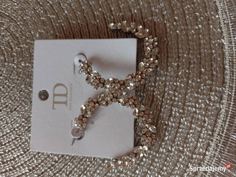 Wytworne bogato zdobione kolczyki ślubne z Dla kobiet Dodatki Kraków sprzedam