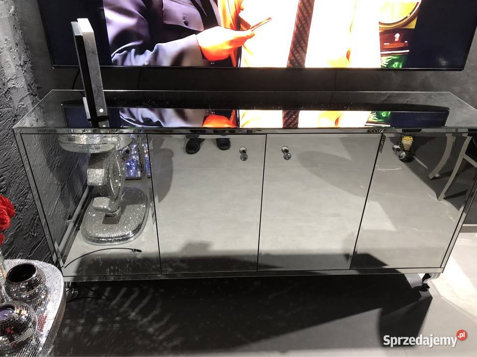 Komoda lustrzana z lustra gałka kryształ noga Kępno