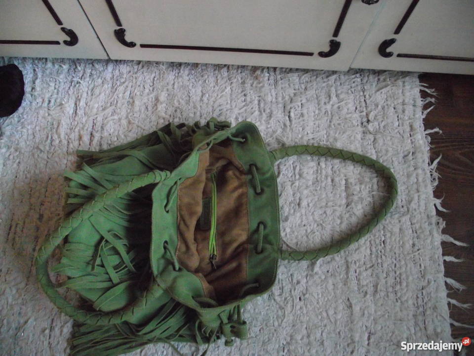 WŁOSKA MARKOWA ZAMSZOWA TOREBKA SAKWA wielkopolskie Piła