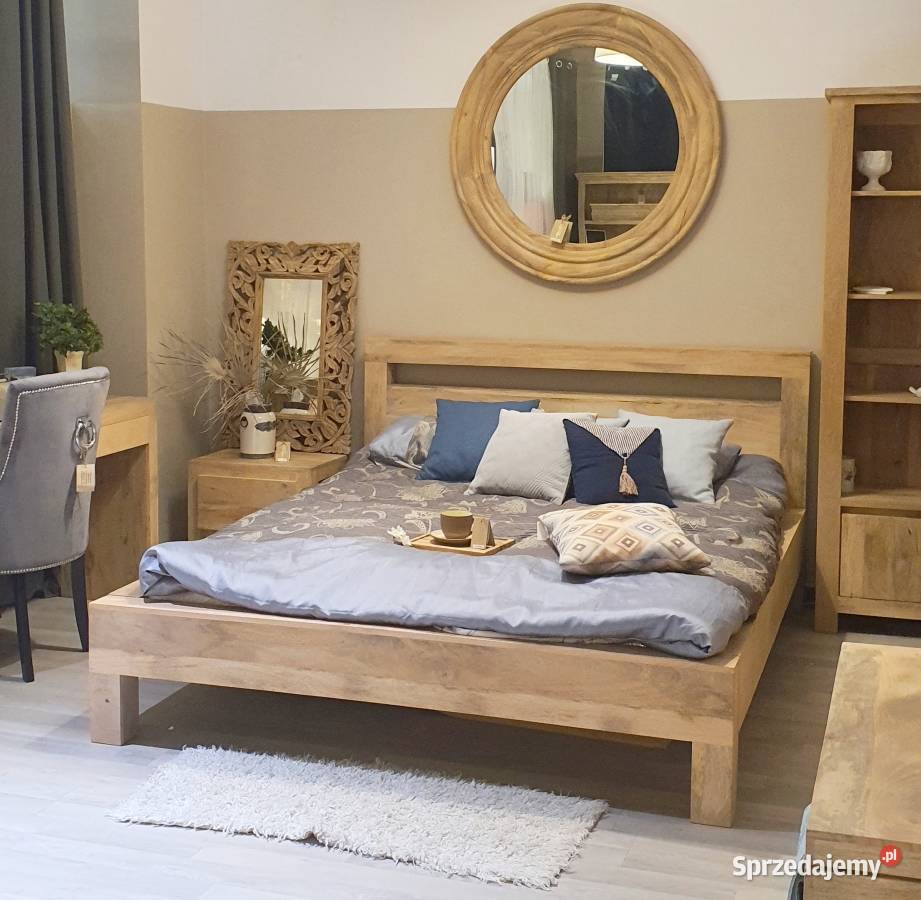 Drewniane łóżko 180x200 z drewna mango indyjskie Lublin sprzedam