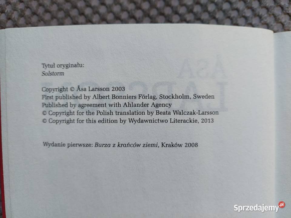 Burza słoneczna sa Larsson ISBN 9788308052174 Kraków