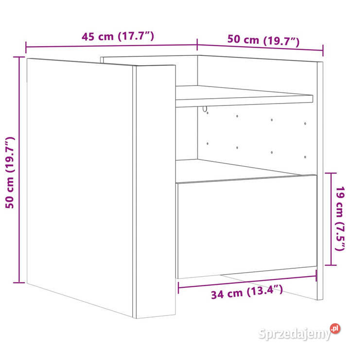 Szafka nocna brązowy dąb 45x50x50 materiał mazowieckie Warszawa