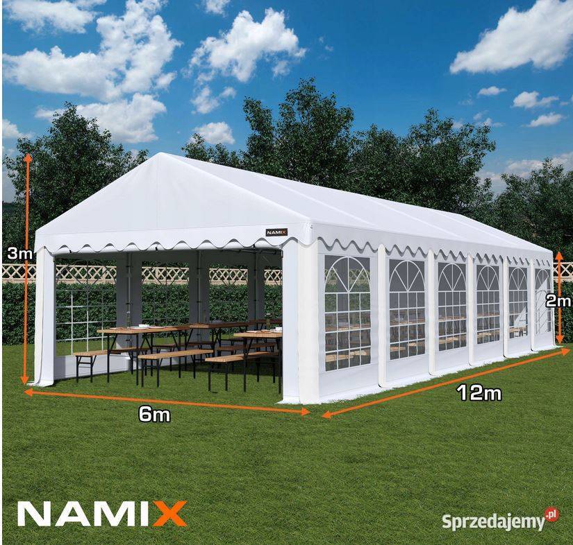 Namiot BASIC 6x12m ogrodowy wiata garaż Pawilony i namioty sprzedam