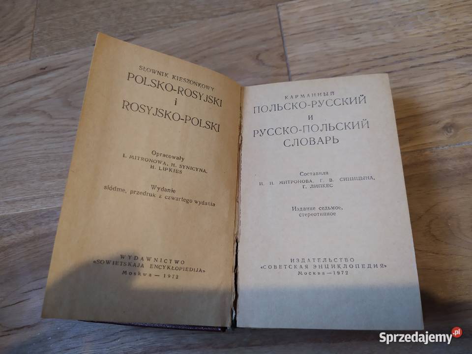 Słownik polskorosyjski rosyjskopolski I Rok wydania 1972 Stalowa Wola sprzedam