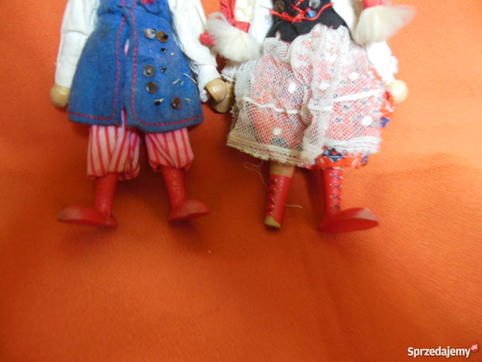 Lalki drewniane krakowska para PRL świętokrzyskie Kielce