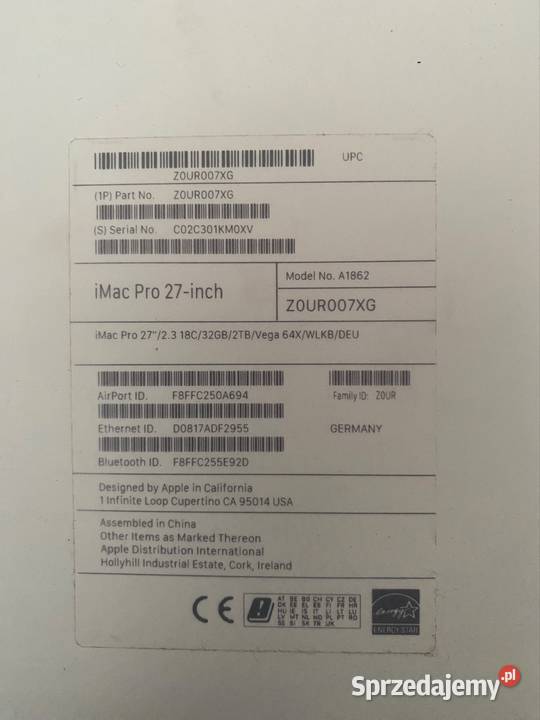 Apple iMac Pro 27Inch 2TB Apple sprzedam