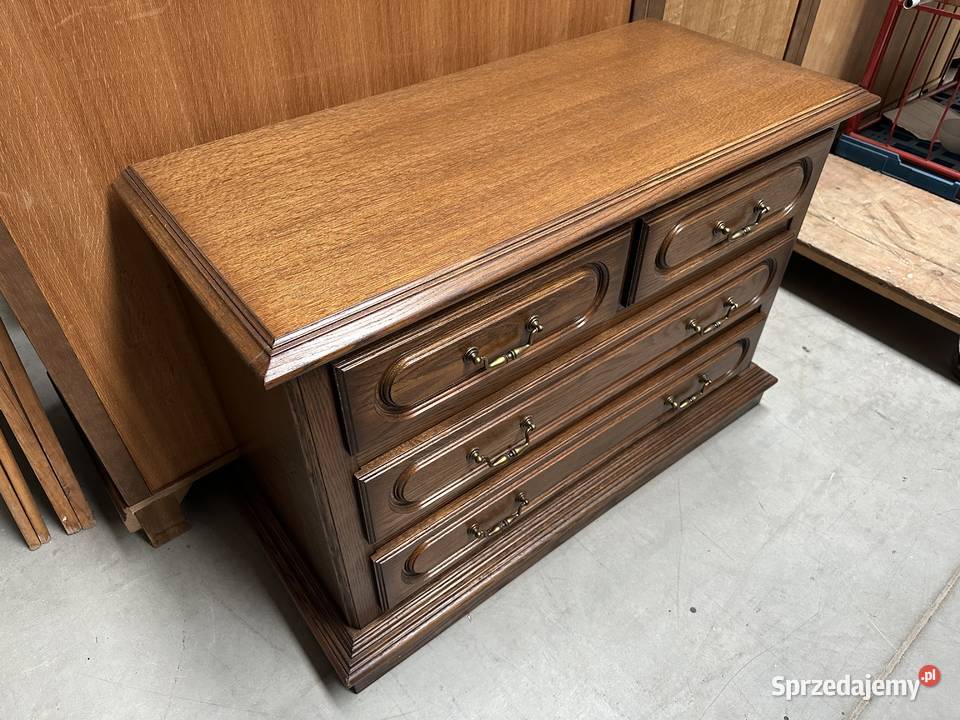 Ładna dębowa komoda 105 z szufladami wielkopolskie Sławoszewek