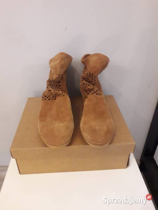 Brązowe botki Mis Pepas 41 brązowy/beżowy małopolskie sprzedam