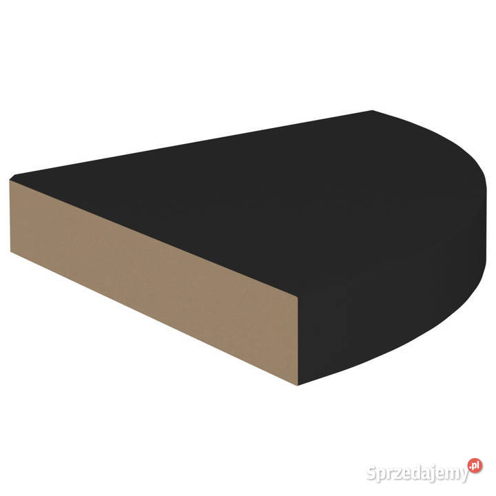 Narożna półka ścienna czarna 25x25x38 MDF