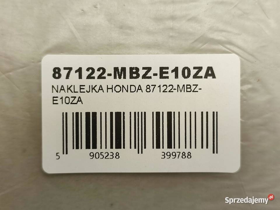 NAKLEJKA HONDA NA BAK L STR HONDA CB600F HORNET