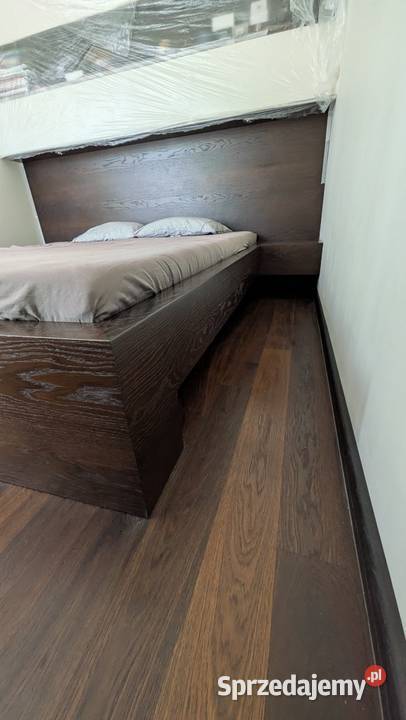 Solidne łóżko fornir dębowy barwiony wenge Katowice