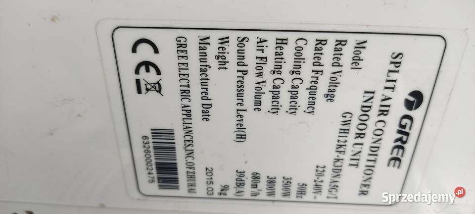 klimatyzacja TANIO GREE 38kW na części naprawa Klimatyzatory Łomża