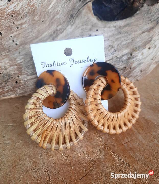 Nowe kolczyki na sztyft wiklina naturalna pomorskie Gdańsk